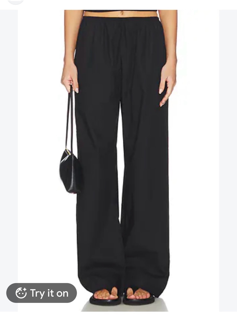 Onia Black Wide-Leg Drawstring Pants
